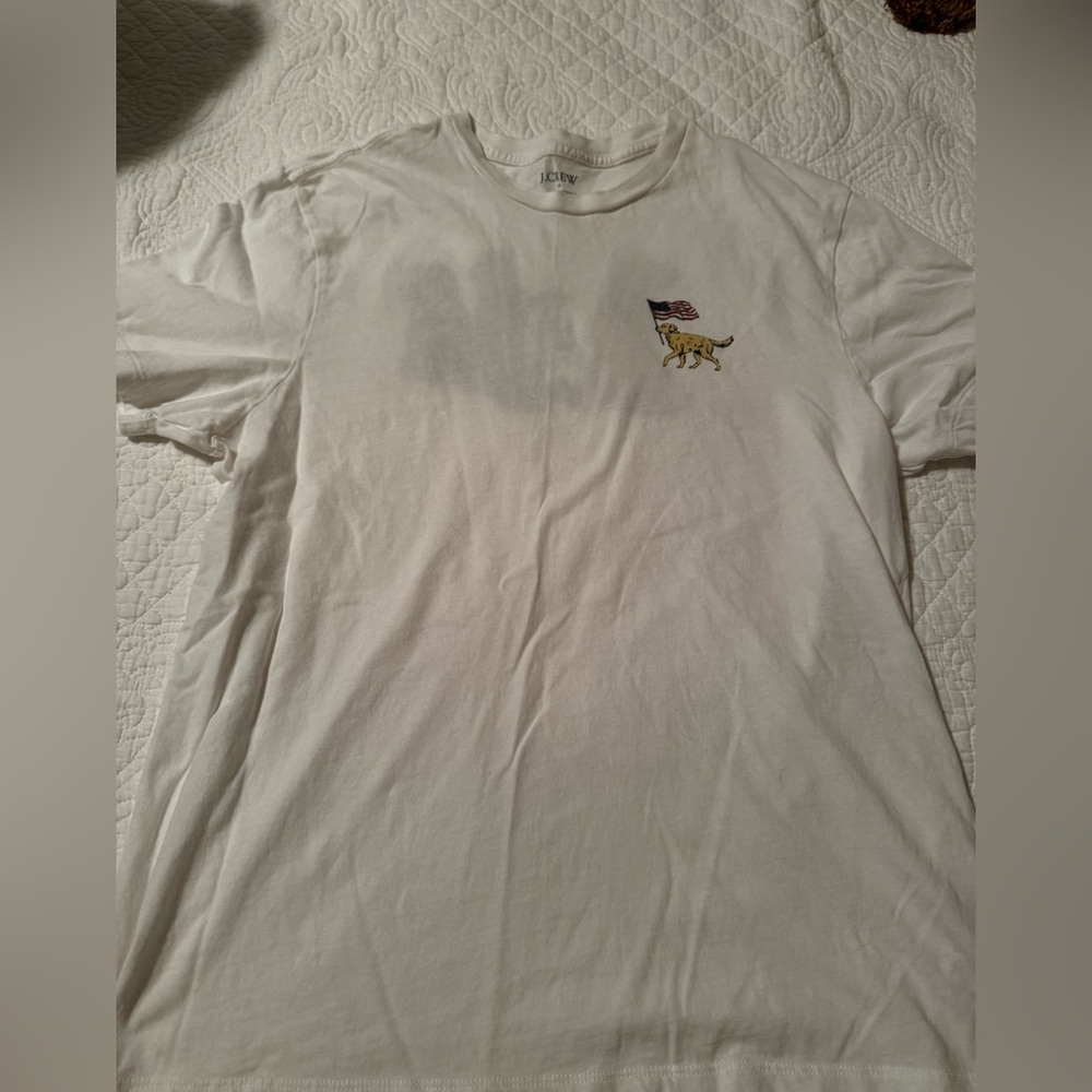 J. Crew White Tee with Flag Graphic